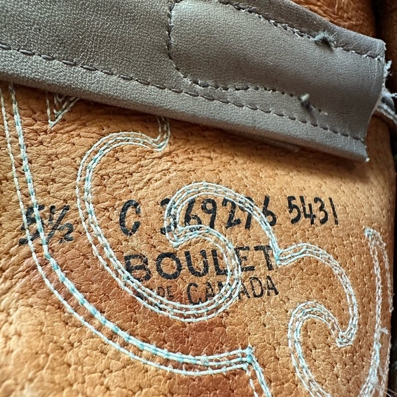 Boulet Cowboy Boots Ladies Gray Size 5.5 - Picture 2 of 7